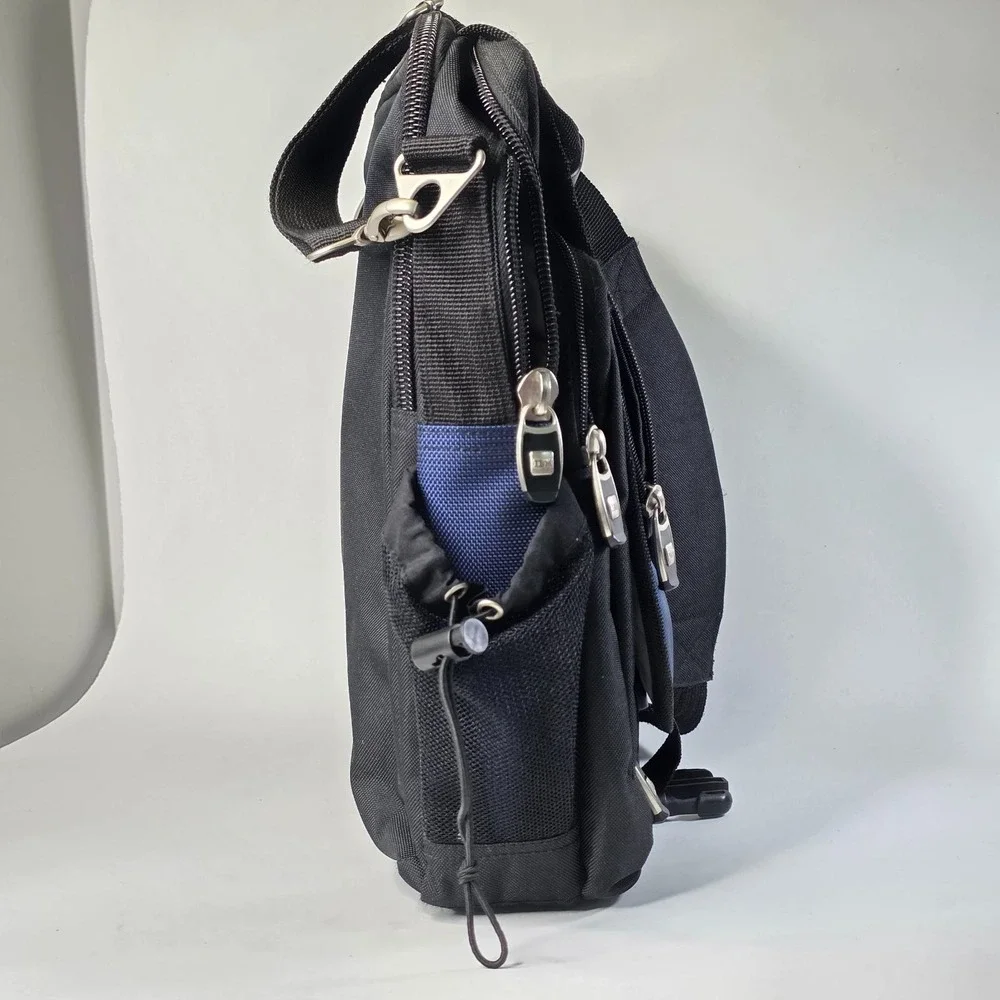 Vintage‎ IBM Briefcase Laptop PC Shoulder Messenger Black Blue Employee Bag Rare